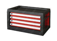 Armário multifuncional de aço da parte superior da caixa de ferramentas, caixa de ferramenta preta vermelha do metal com gavetas