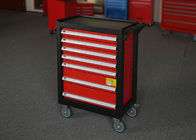 27&quot; armário de ferramenta resistente vermelho da garagem do metal nas rodas com 7 gavetas