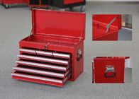 26&quot; caixa de ferramenta vermelha profissional da parte superior do metal com 7 gavetas + 2 punhos para armazenar ferramentas