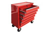 caixa de ferramentas vermelha de 24&quot; 5 gavetas no armazenamento de aço frio da ferramenta de Spcc das rodas com EVA Mat